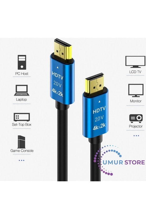 4K Ultra Hd 2.0V Alüminyum Başlık Altın Uçlu Hdmi Kablo 3 mt