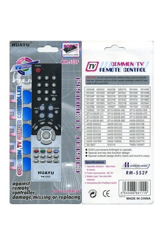 ile uyumlu RM-552F TÜPLÜ TELEVİZYON KUMANDASI-Üniversal