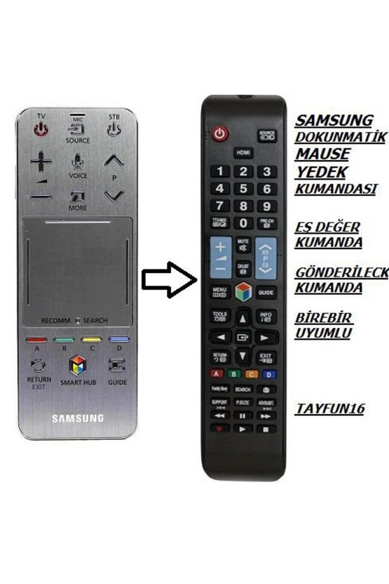 ile uyumlu DOKUNMATİK AKILLI SMART AA59-00759A-YEDEK KUMANDASI
