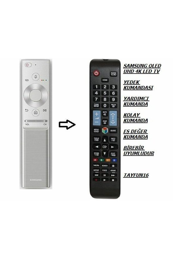 ile uyumlu 4K AKILLI QLED TV -YEDEK KUMANDASI
