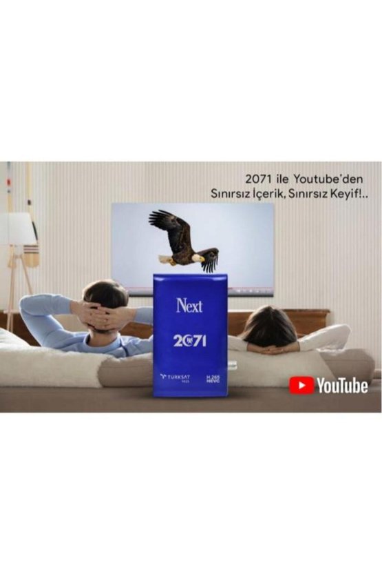 2071 Hd H 265 Çanaksız Internet Tv Mini Uydu Alıcısı+ 7601 wifi aparatı Hediyeli