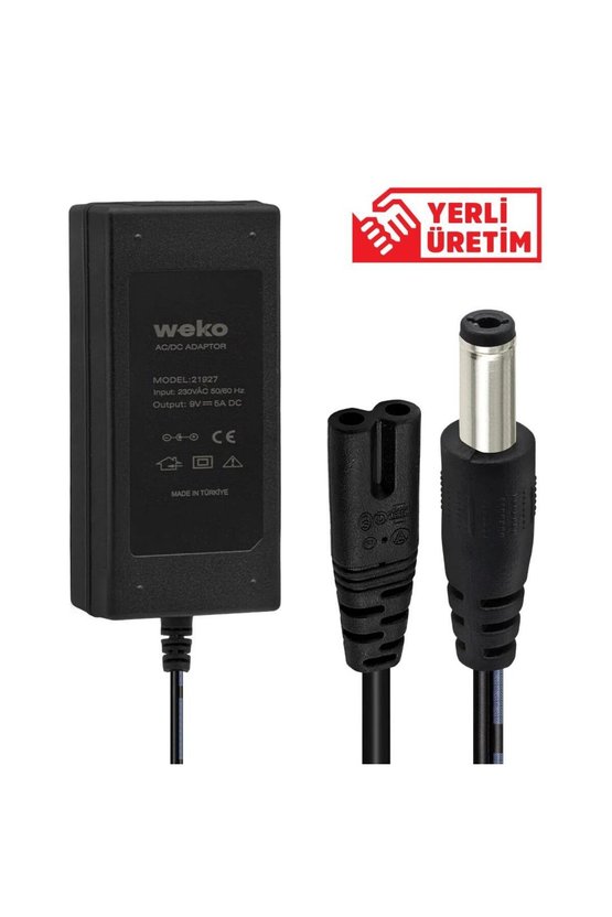 9 Volt - 5 Amper Masaüstü Adaptör 5.5*2.5 Mm Uçlu Yerli Üretim
