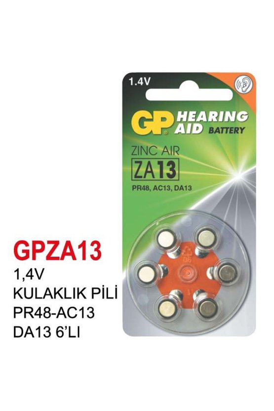 1,4V KULAKLIK PİL PR48-AC13 DA13 6’LI