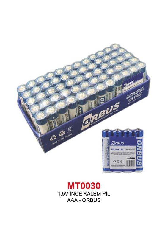 1,5V İNCE KALEM PİL - AAA SIZE - ORBUS