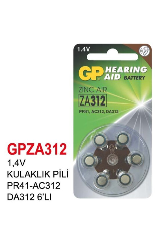 1,4V KULAKLIK PİL PR41-AC312 DA312 6’LI