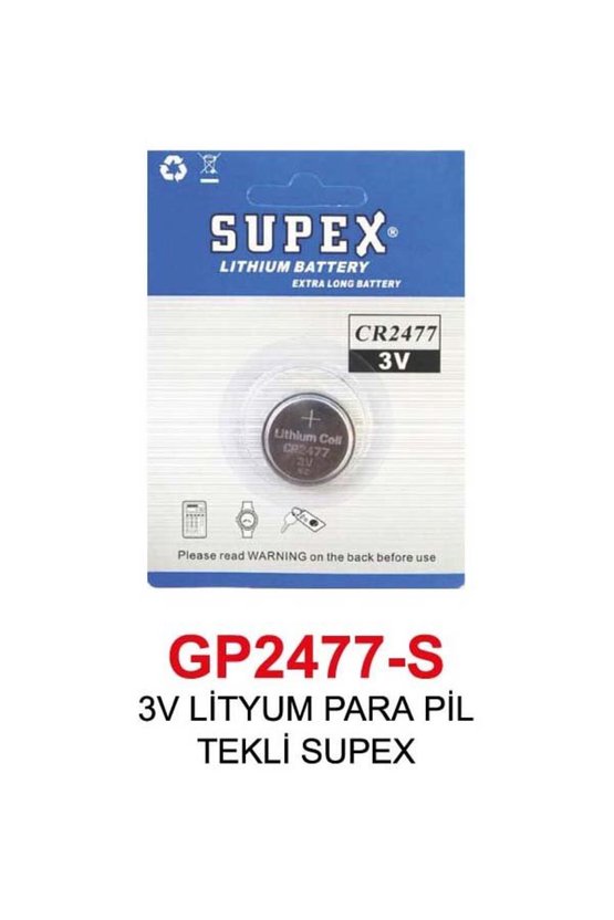 3V LİTYUM PARA PİL 2477-S TEKLİ SUPEX