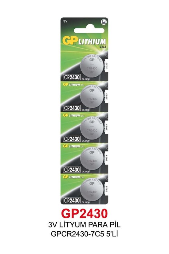3V LİTYUM PARA PİL GPCR2430-7C5 5’Lİ