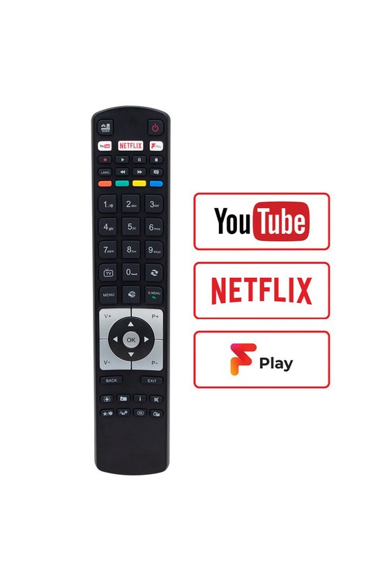 RC 5118F Black Fplay Netflix-Youtube-Play Tuşlu Lcd-Led Tv Kumanda
