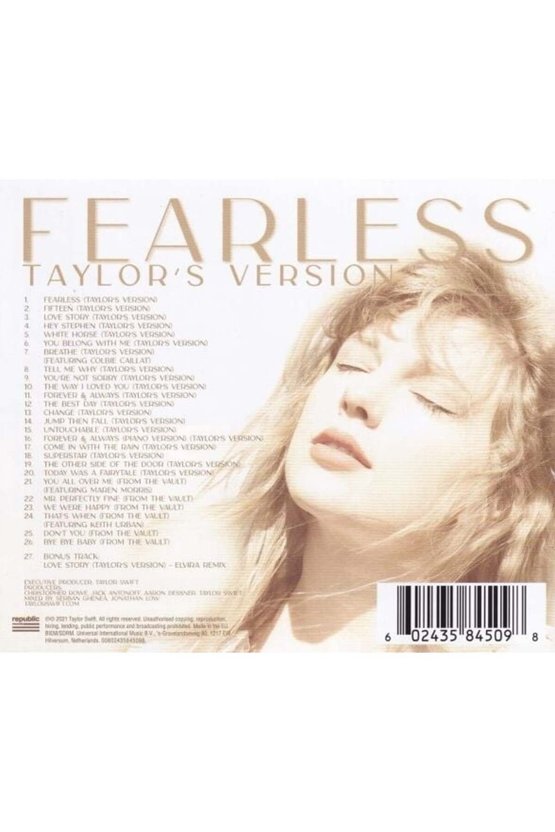 (Müzik CD sidir Plak Değildir) CD Taylor Swift Fearless (Taylor’s Version) CD