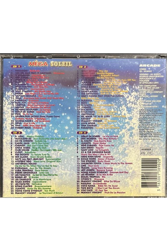 (Müzik CD si - Plak Değildir) CD Mega Soleil (4 CD lik Set) CD
