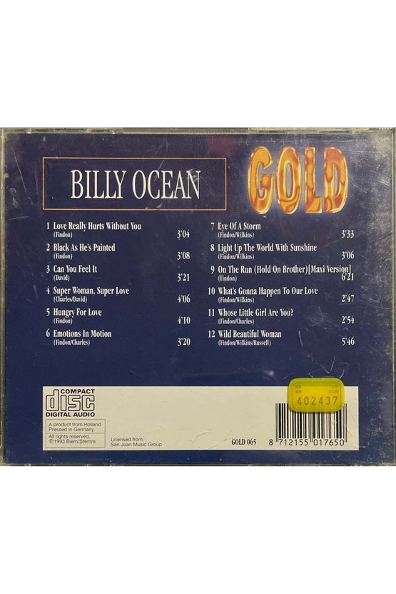 (Müzik CD si - Plak Değildir) CD Billy Ocean Gold CD
