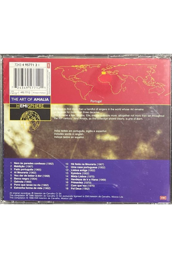 (Müzik CD si - Plak Değildir) CD The Art Of Amalia Rodrigues CD