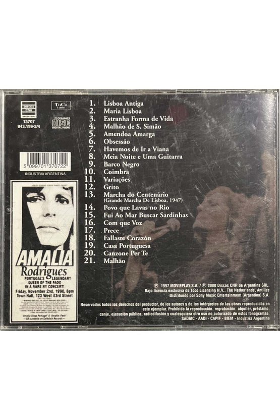 (Müzik CD si - Plak Değildir) CD Amalia Rodrigues A Rainha Do Fado CD