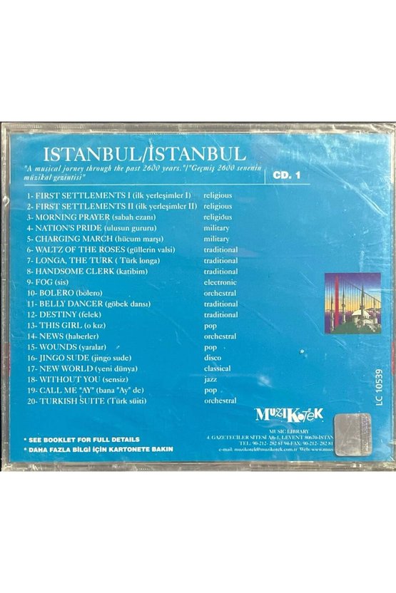 (Müzik CD si - Plak Değildir) CD İstanbul Turkish Music Library Açılmamış Jelatininde CD