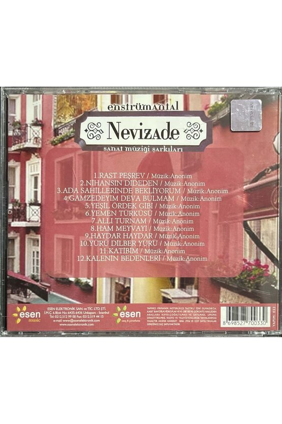 (Müzik CDsidir Plak Değildir) CD Nevizade Sanat Müziği Şarkıları CD