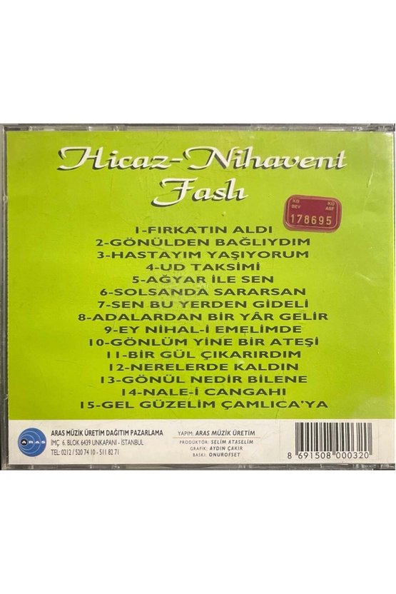 (Müzik CDsidir Plak Değildir) CD Udi Hrant Hicaz-Nihavent Faslı CD