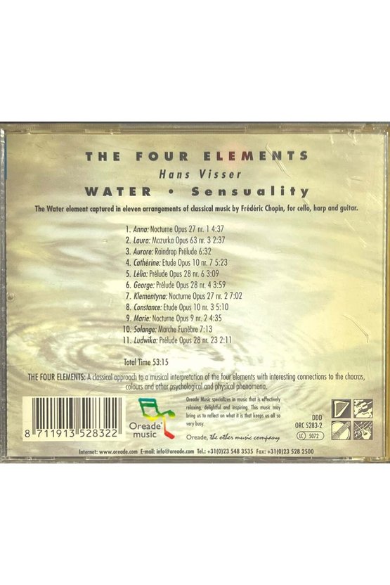 (Müzik CDsidir Plak Değildir) CD The Four Elements (Tahta) Water Sesuality CD