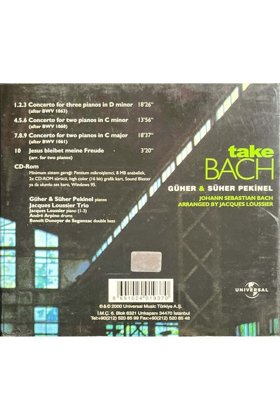 (Müzik CDsidir Plak Değildir) CD Güher - Süher Pekinel Take Bach CD