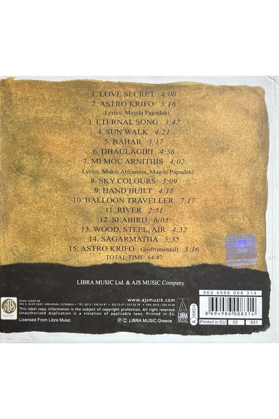 (Müzik CDsidir Plak Değildir) CD Makis Ablianitis Bahar CD