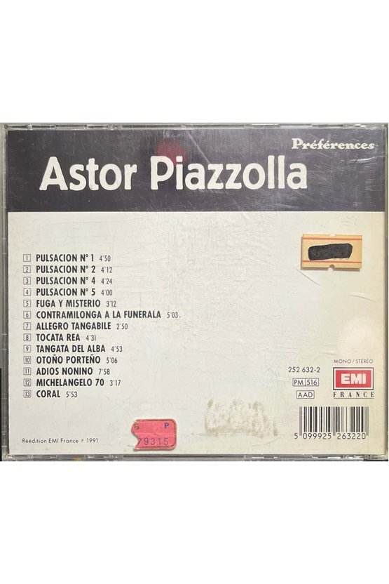 (Müzik CDsidir Plak Değildir) CD Astor Piazzolla Tangos CD