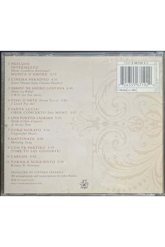 (Müzik CDsidir Plak Değildir) CD John Bayless Romantica CD