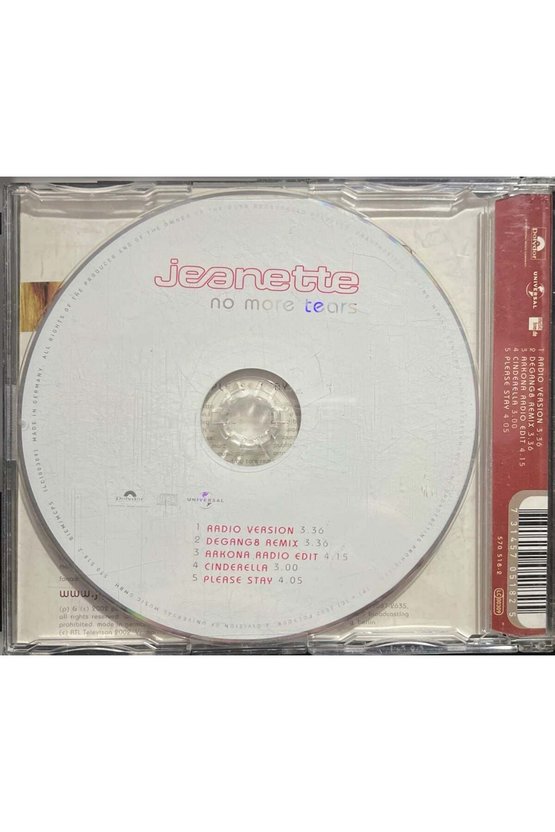 (Müzik CDsidir Plak Değildir) CD Jeanette No More Tears CD