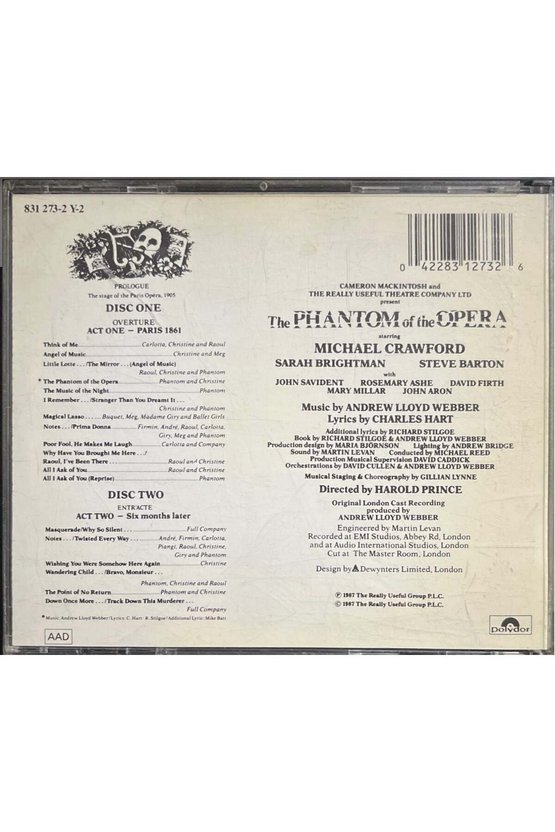 (Müzik CDsidir Plak Değildir) CD The Phantom Of The Opera The Original London Cast Double CD