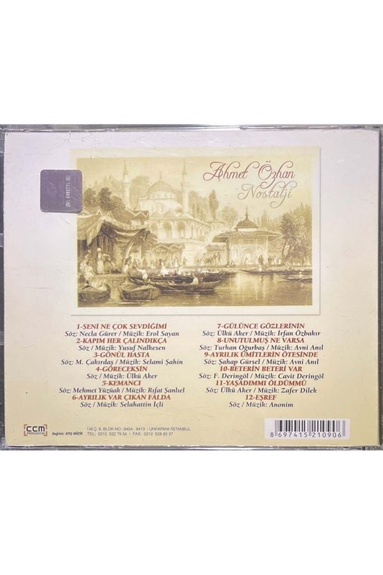 (Müzik CDsidir Plak Değildir) CD Ahmet Özhan Nostalji CD