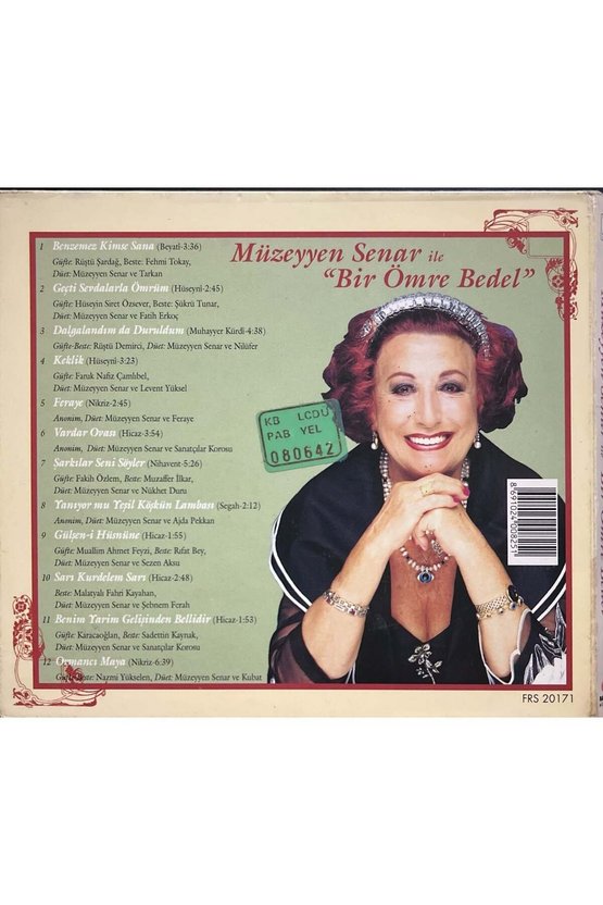 (Müzik CDsidir Plak Değildir) CD Müzeyyen Senar İle Bir Ömre Bedel CD