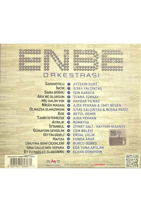 (Müzik CDsidir Plak Değildir) CD Behzat Gerçeker Enbe Orkestrası CD