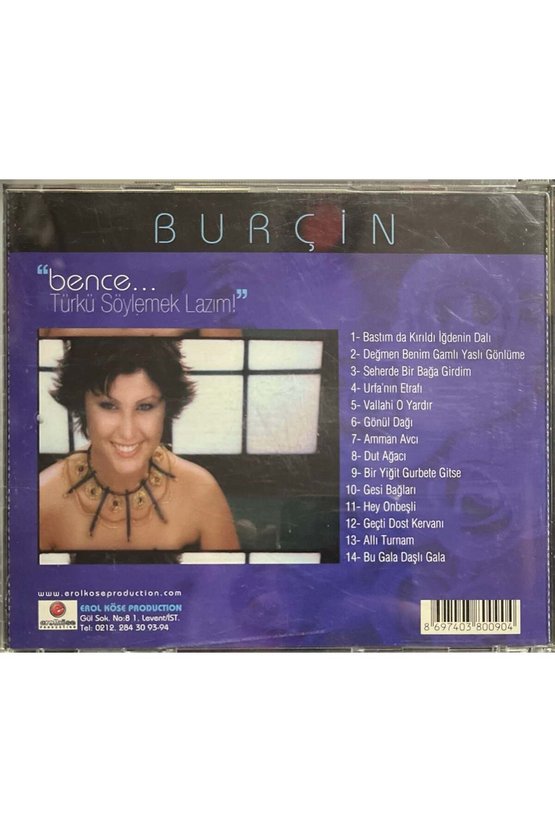 (Müzik CDsidir Plak Değildir) CD Burçin Bence Türkü Söylemek Lazım CD