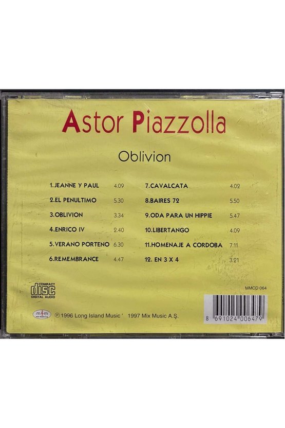 (Plak Değildir CD dir) CD Astor Piazzolla Oblivion CD
