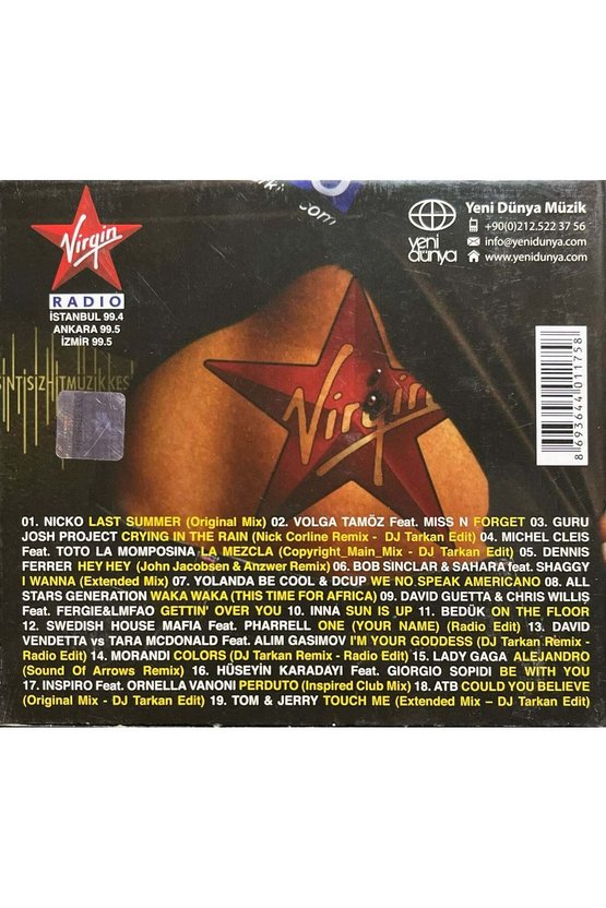 (Plak Değildir CD dir) CD Virgin Club Mixed By Dj Tarkan CD