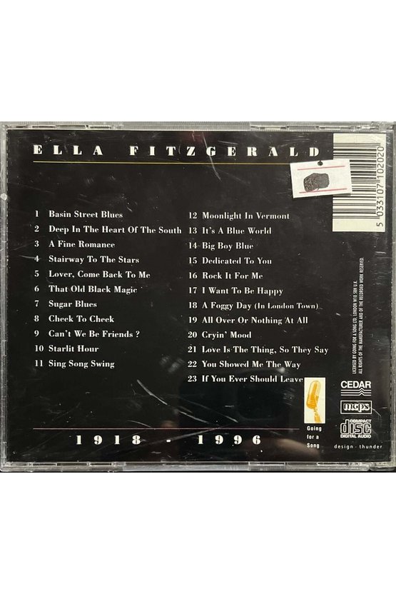 (Plak Değildir CD dir) CD Ella Fitzgerald 1918 - 1996 CD