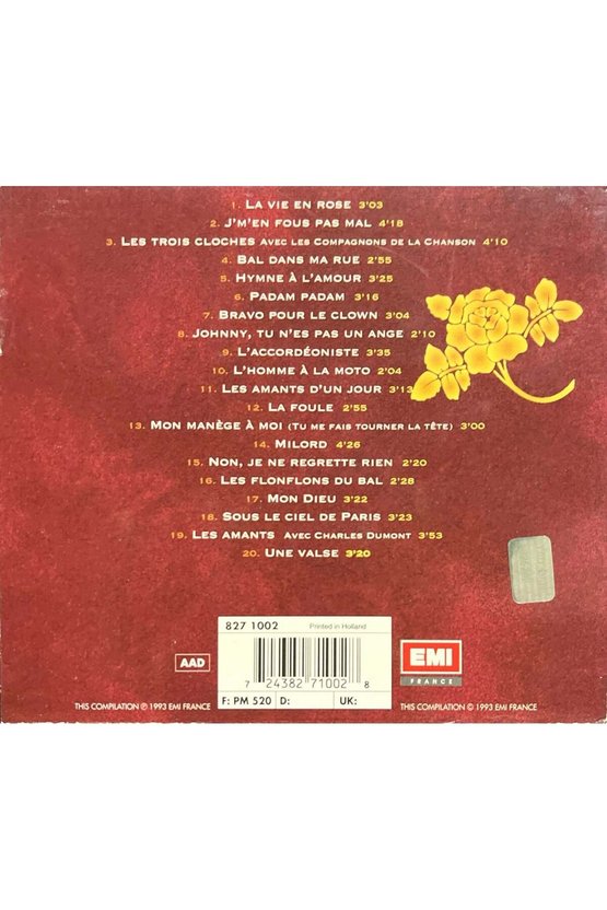 (Plak Değildir CD dir) CD Edith Piaf 30E Anniversaire CD