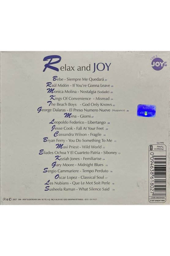(Plak Değildir CD dir) CD Relax And Joy CD