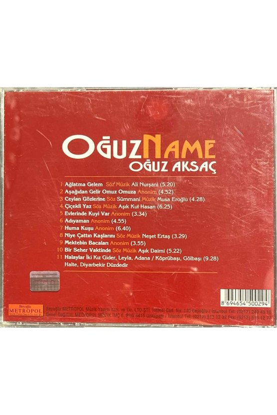(Plak Değildir CD dir) CD Oğuz Aksaç Oğuz Name CD