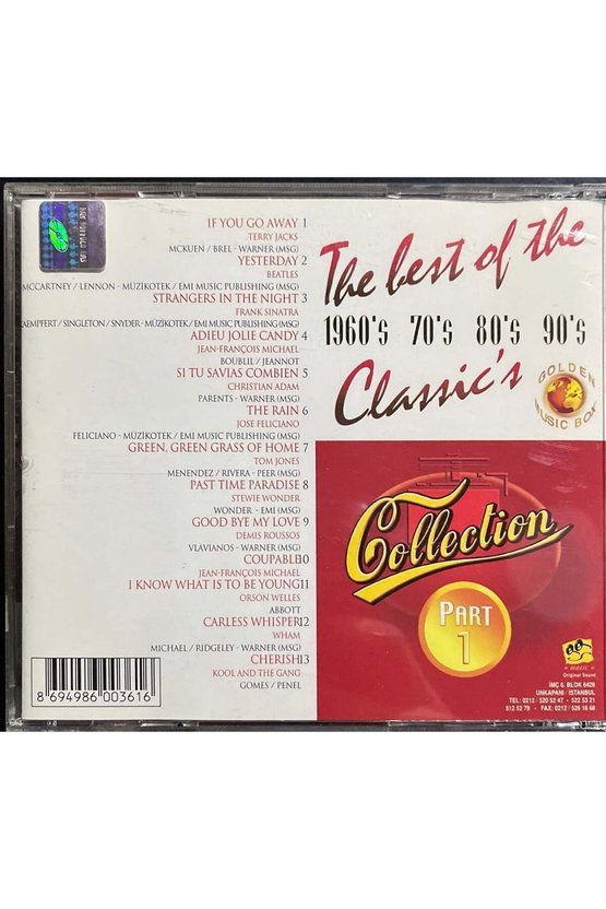 (Plak Değildir CD dir) CD The Best Of The 1960s 70s 80s 90s Classics Part 1 CD