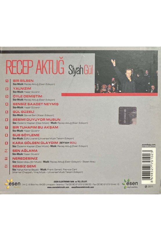 (Plak Değildir CD dir) CD Recep Aktuğ Siyah Gül CD