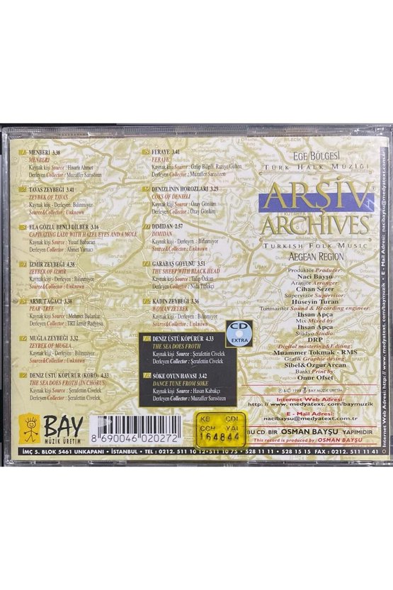 (Plak Değildir CD dir) CD Orta Anadolu Bölgesi Arşiv-2 CD