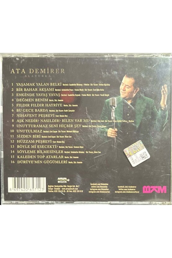(Plak Değildir CD dir) CD Ata Demirer Alaturka CD