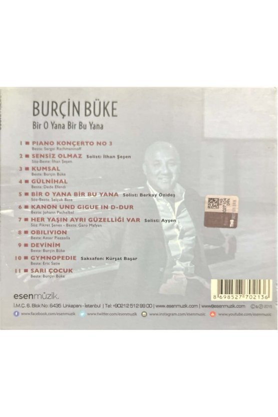 (Plak Değildir CD dir) CD Burçin Büke Bir O Yana Bir Bu Yana CD