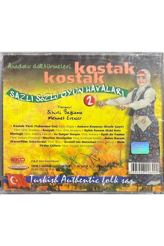 (Plak Değildir CD dir) CD Kostak Kostak Sazlı Sözlü Oyun Havaları Açılmamış Jelatininde CD