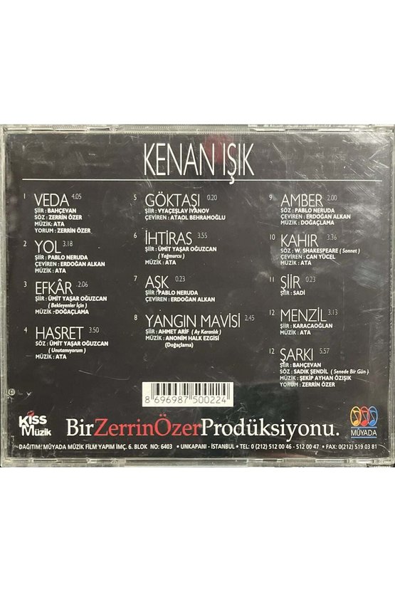 (Plak Değildir CD dir) CD Kenan Işık Bir Zerrin Özer Prodüksiyonu CD