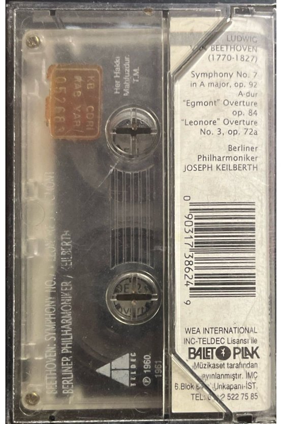 (Plak Değildir KASET tir) Beethoven Symphony No.7 Kaset