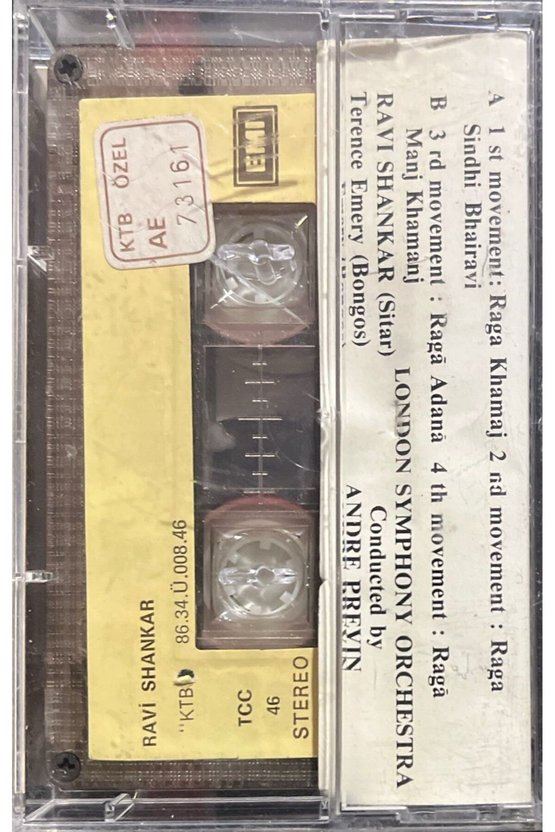 (Plak Değildir KASET tir) Ravi Shankar Concerto For Sitar And Orchestra Kaset
