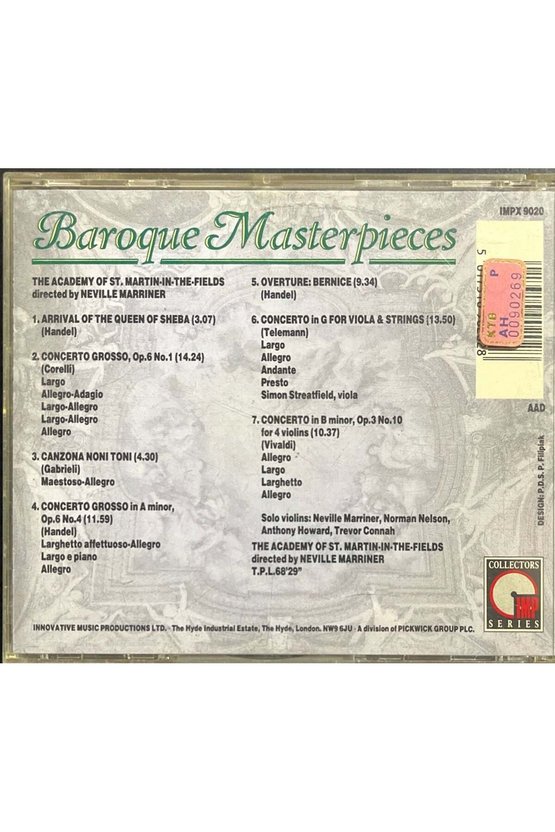 (Plak Değildir CD dir) CD Baroque Masterpieces CD