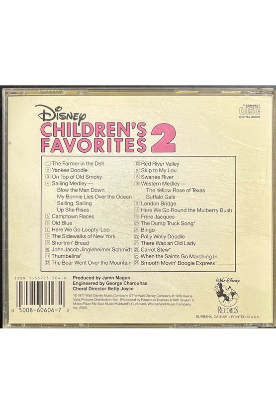 (Plak Değildir CD dir) CD Disney Childrens Favorites-2 CD