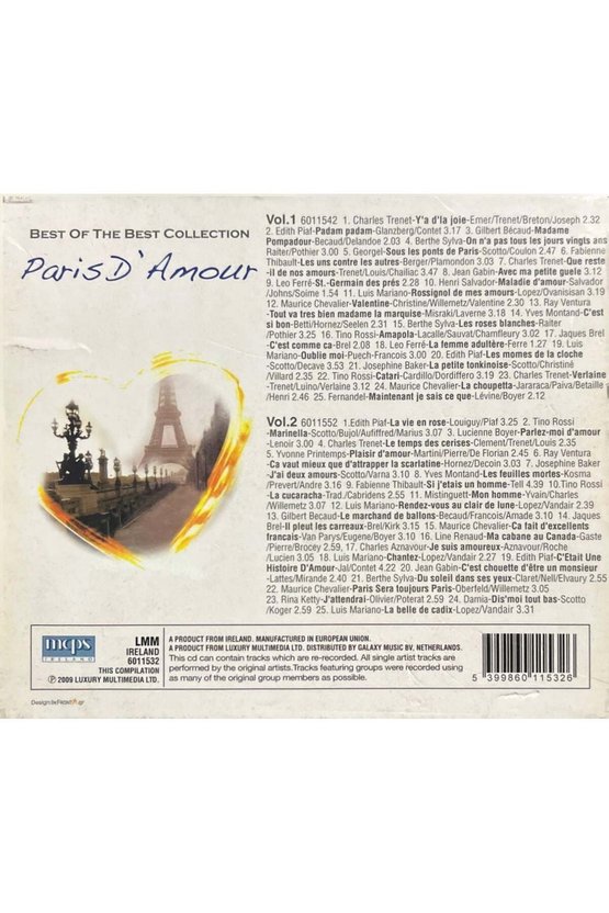 (Plak Değildir CD dir) CD Paris DAmour Double CD