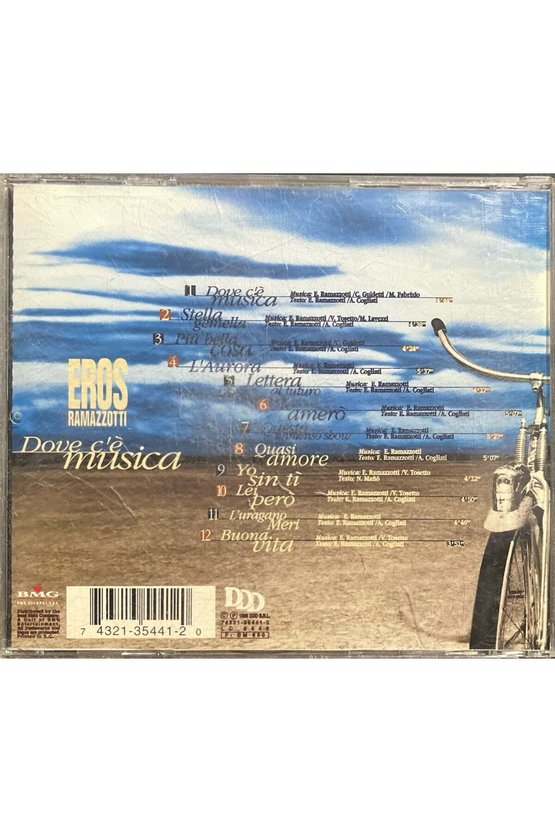(Plak Değildir CD dir) CD Eros Ramazzotti Dove Ce Musica CD